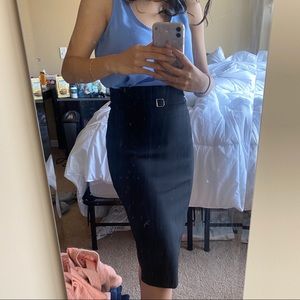 High Rise Stretch Express Buckle Skirt